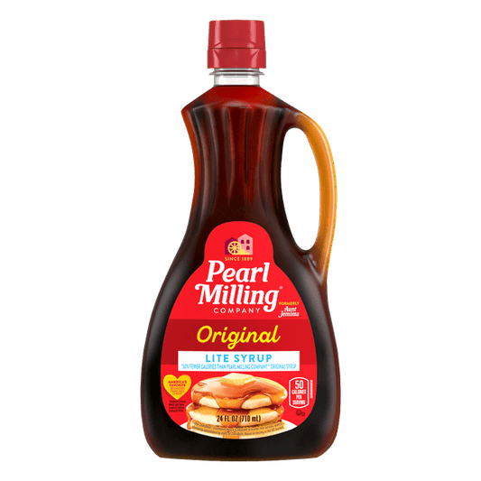 Pearl Milling Company Lite Pancake & Waffle Syrup Original, 24 fl oz Bottle, Pack of 2