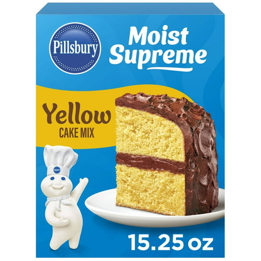Pillsbury Moist Supreme Yellow Cake Mix, 15.25 oz Box, Pack of 2
