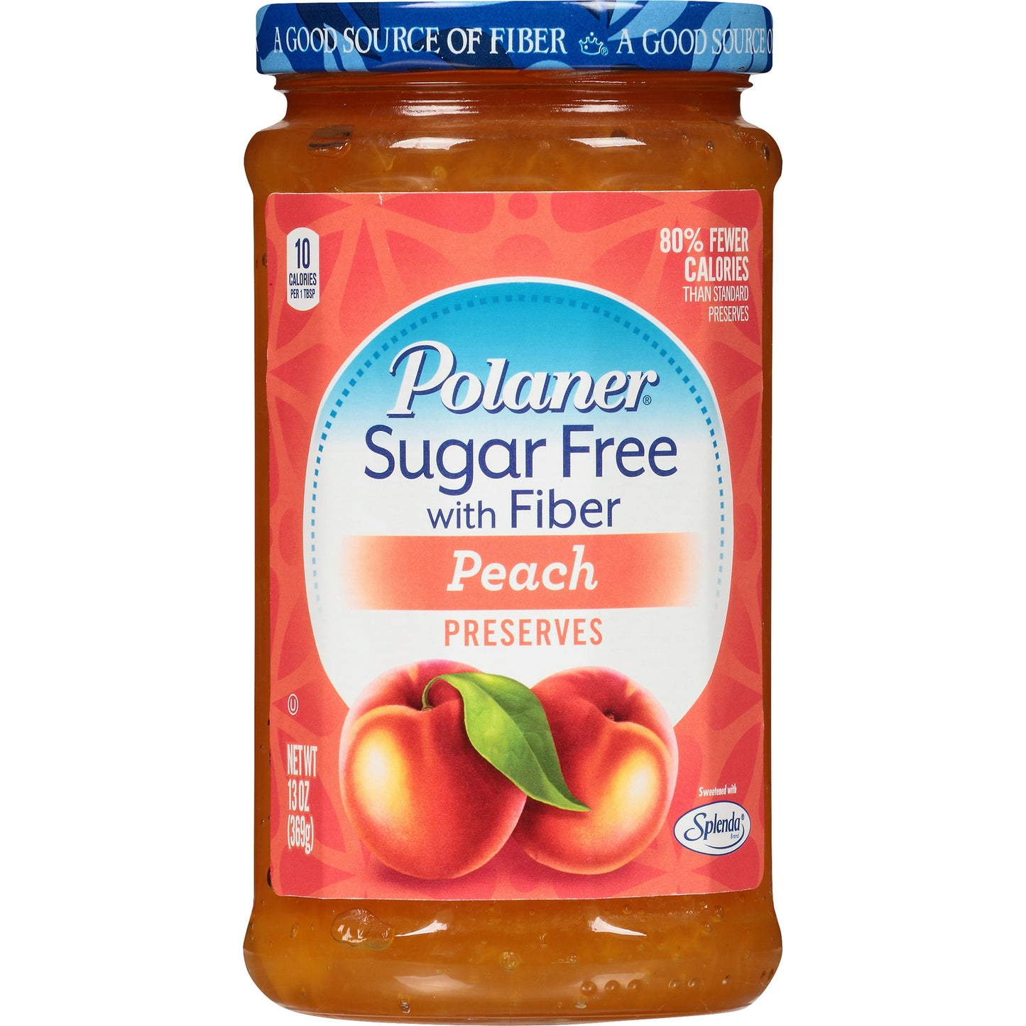 Polaner Sugar-Free Jam Variety Pack with Fiber - 5 Delicious Flavors(Seedless Raspberry, Blueberry, Strawberry, Concord Grape, and Peach) 13-13.5 oz Jars