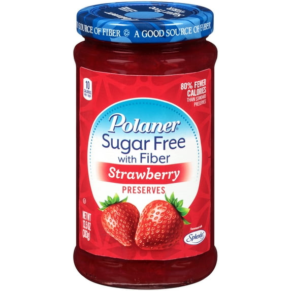 Polaner Sugar-Free Jam Variety Pack with Fiber - 3 Delicious Flavors (Seedless Raspberry, Blueberry, and Strawberry) 13.5 oz