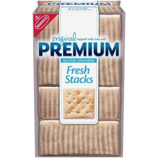 Premium Fresh Stacks Original Saltine Crackers, Travel Snacks, 13.6 oz (Pack of 2)