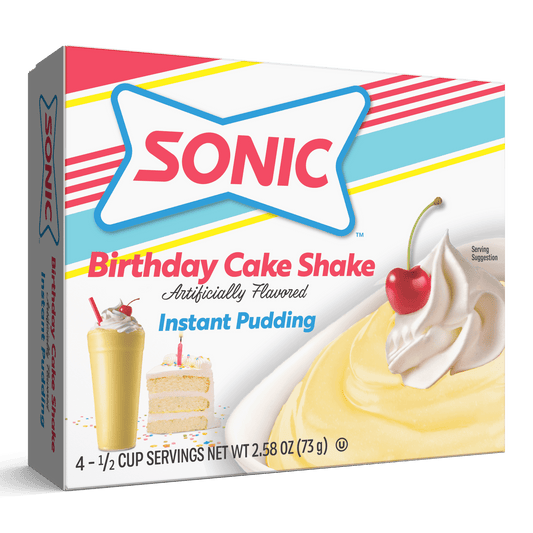 SONIC® Birthday Cake Shake Instant Pudding, 4 Servings, 2.58 oz Box (Pack of 3)
