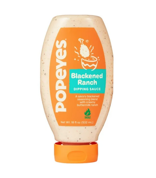Popeyes Louisiana Kitchen Blackened Ranch Dipping Sauce, 18 oz Bottle (Pack of 2)