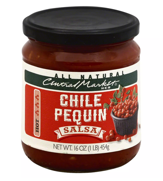Central Market Hot Chili Pequin Salsa, 16 oz (Pack of 4)