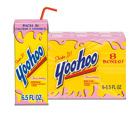 Yoo-hoo Strawberry Drink, 6.5 fl oz, 8 Pack Boxes