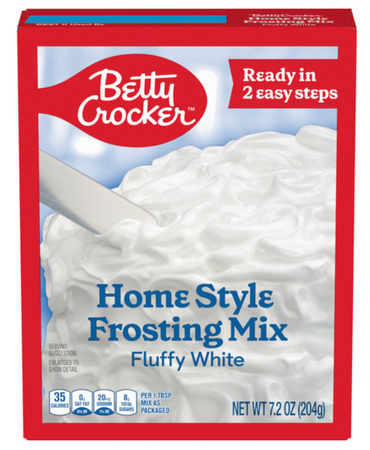Betty Crocker HomeStyle Fluffy White Frosting Mix, 7.2 oz. (Pack of 2)