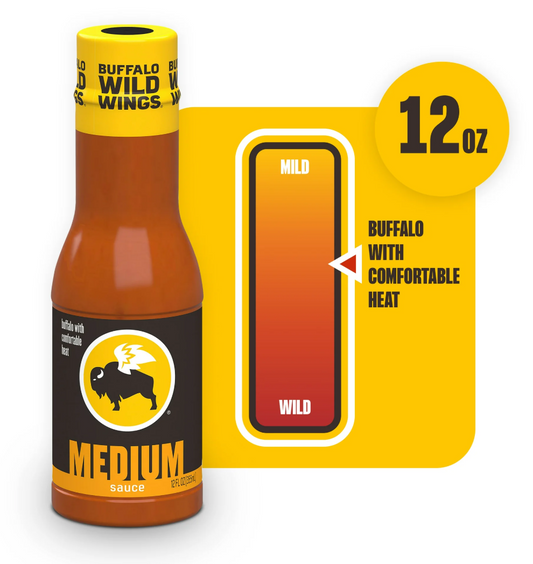 Buffalo Wild Wings Medium Buffalo Sauce, 12 fl. oz. (Pack of 2)