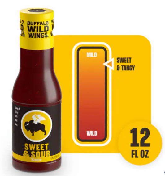 Buffalo Wild Wings Sweet & Sour Sauce, 12 fl. oz. (Pack of 2)