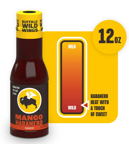 Buffalo Wild Wings Mango Habanero Sauce, 12 fl. oz. (Pack of 2)