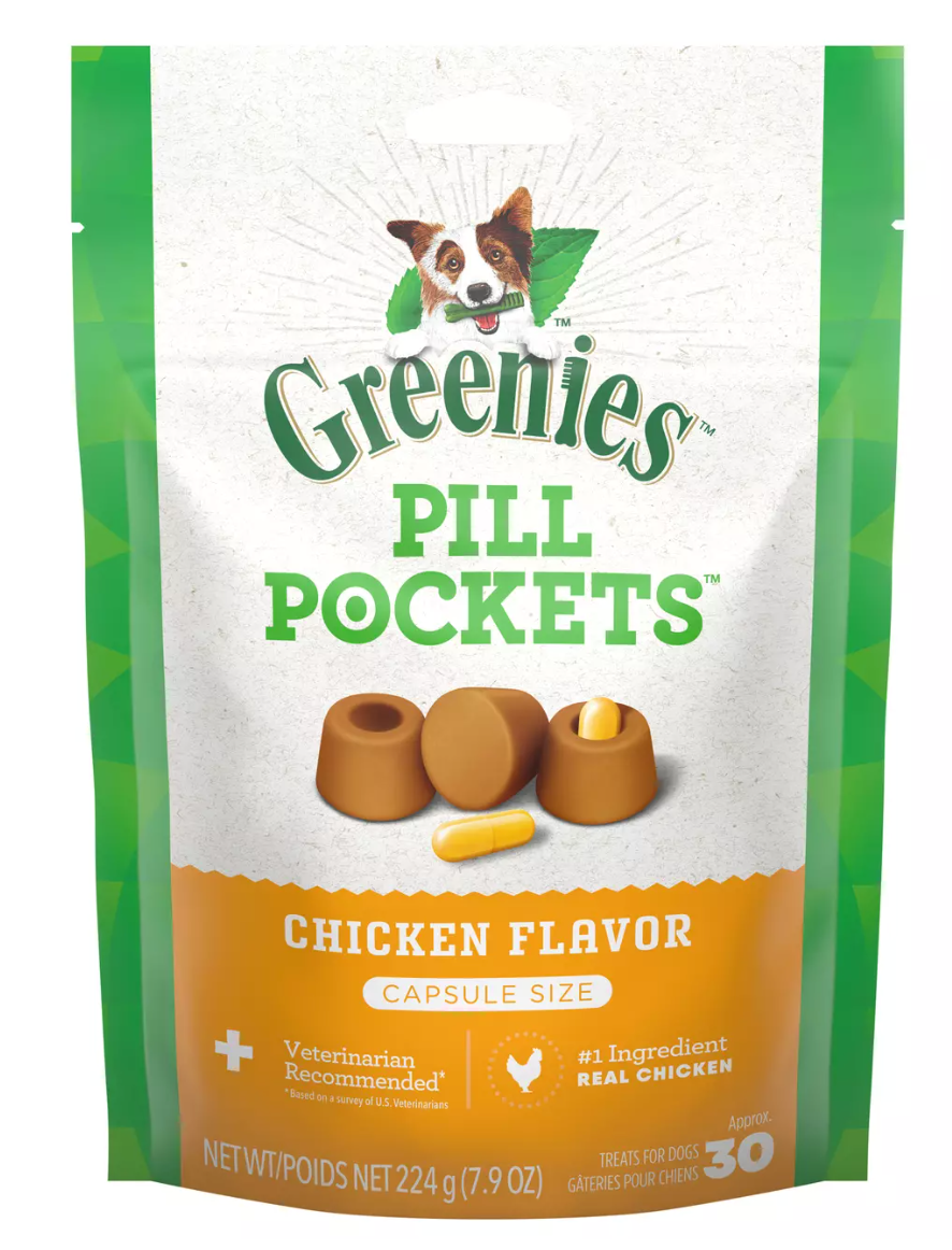 Greenies Pill Pockets for Dogs Capsule Size - Chicken Flavor (Pack of 2)