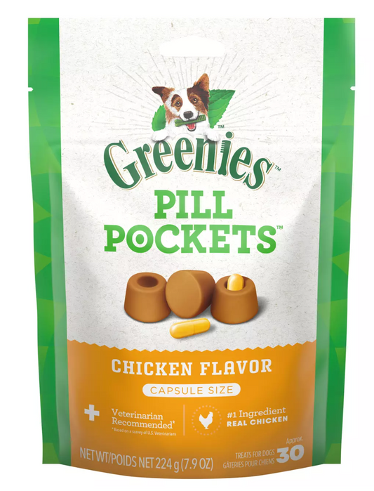 Greenies Pill Pockets for Dogs Capsule Size - Chicken Flavor (Pack of 2)