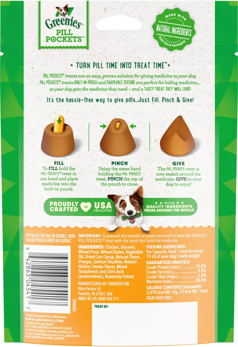 Greenies Pill Pockets for Dogs Capsule Size - Chicken Flavor (Pack of 2)
