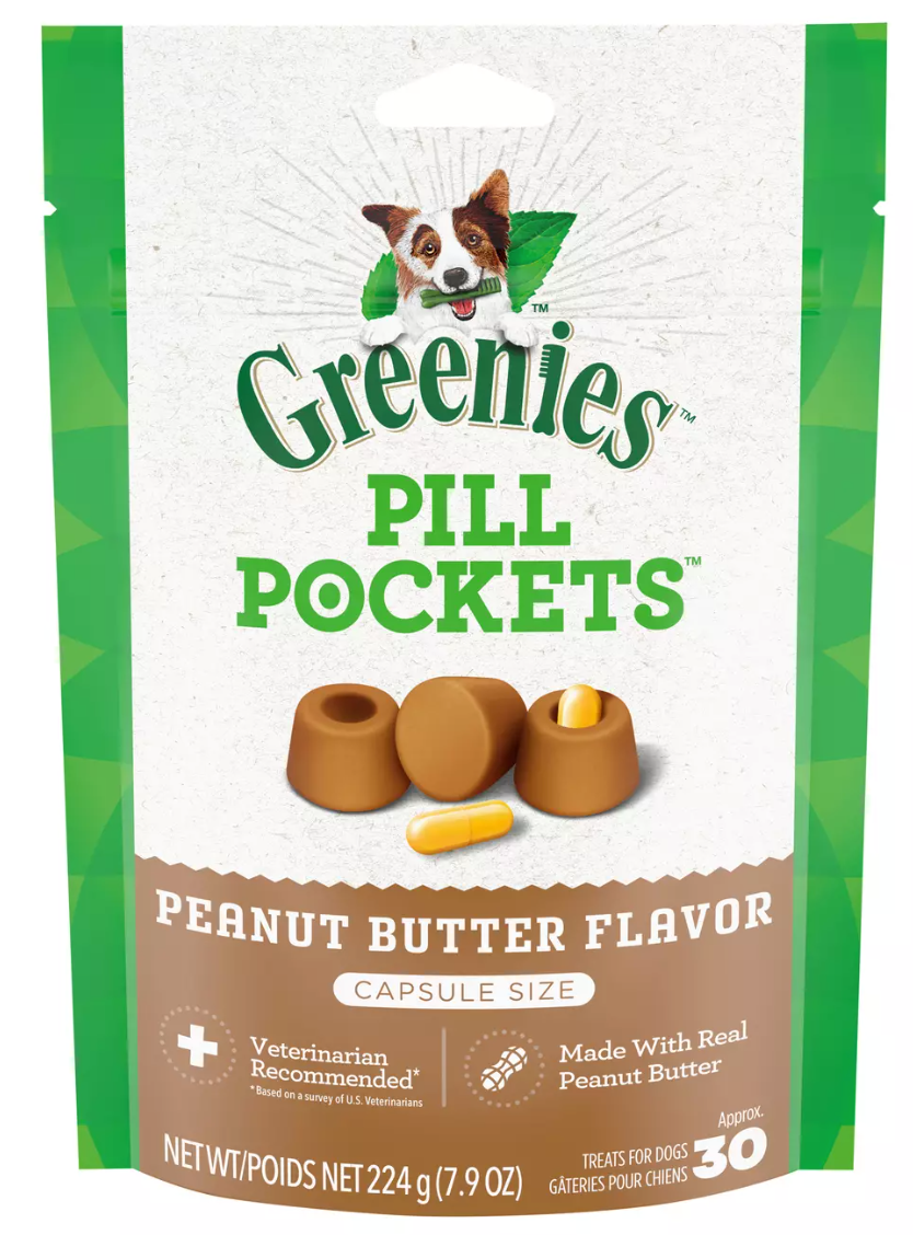 Greenies Pill Pockets for Dogs - Real Peanut Butter Flavor (Pack of 2)