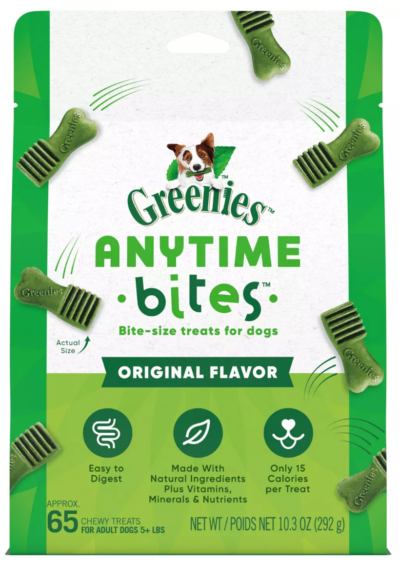 GREENIES Anytime Bites Dental Care Dog Treats - Original Flavor, 65ct (Pack of 2)