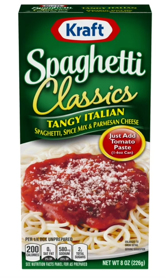Kraft Spaghetti Classics, Tangy Italian, 8 oz (Pack of 4)