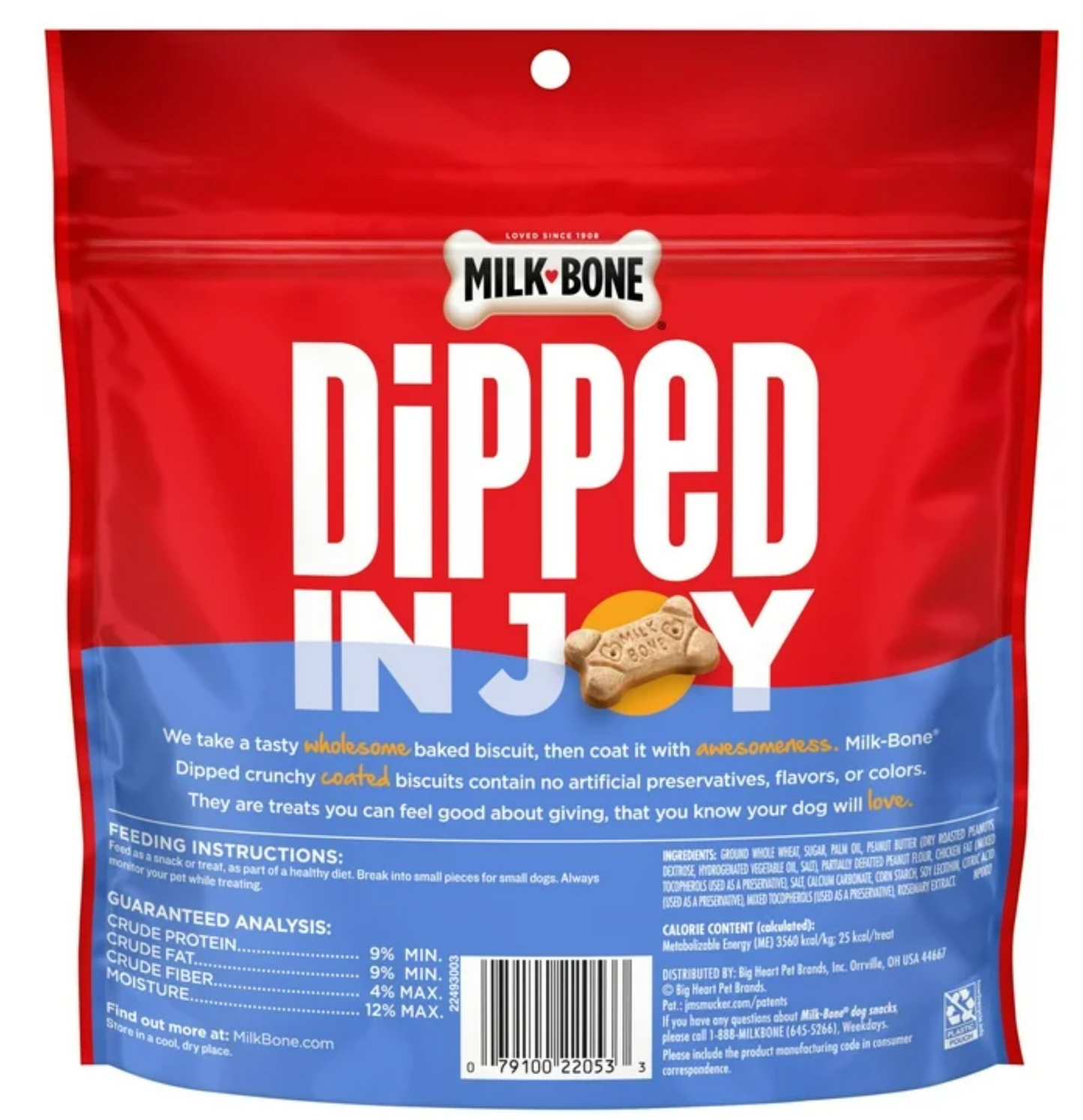 Milk Bone Dipped Dog Biscuits Baked With Real Peanut Butter, 12 oz