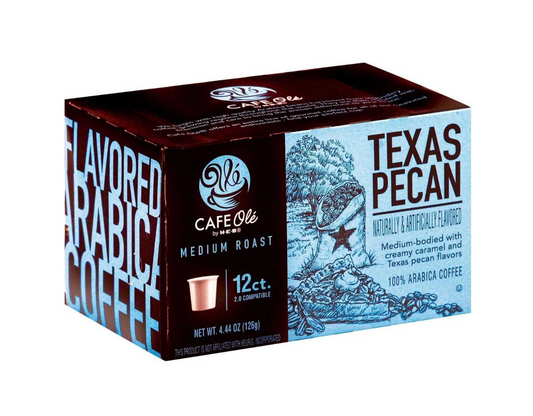 H-E-B Cafe Olé Ground Texas Pecan Coffee Single Serve Cups, 12ct