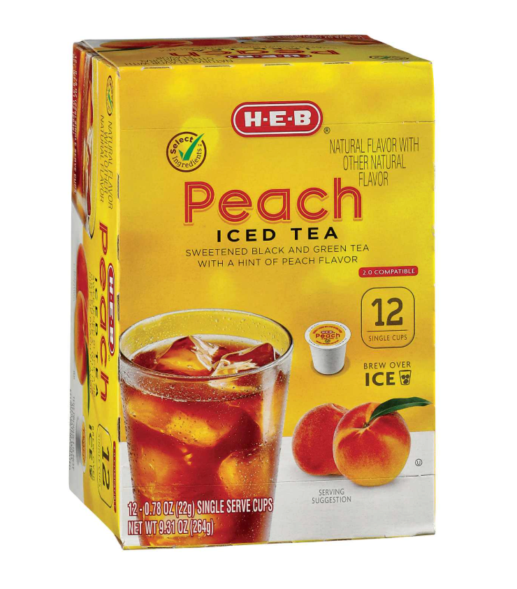 H‑E‑B Iced Tea Single Serve Cups - Peach, 12ct (Pack of 2)