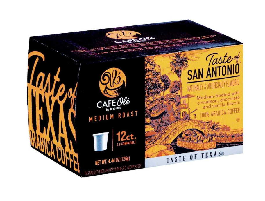 CAFE Olé by H‑E‑Medium Roast Coffee Single Serve Cups Varity Pack, 4.44 oz (Taste of Houston, Taste of San Antonio, Texas Pecan)