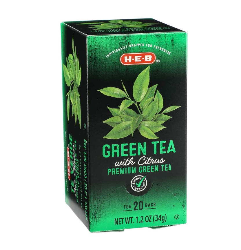 H‑E‑B Green Tea with Citrus Premium Tea Bags, 20ct, 1.02 oz