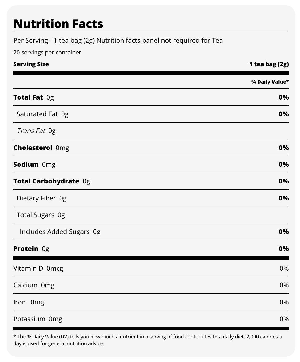 H‑E‑B Green Tea with Citrus Premium Tea Bags, 20ct, 1.02 oz