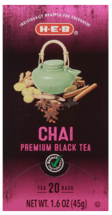 H‑E‑B Chai Black Tea Bags, 20 ct, 1.6 oz