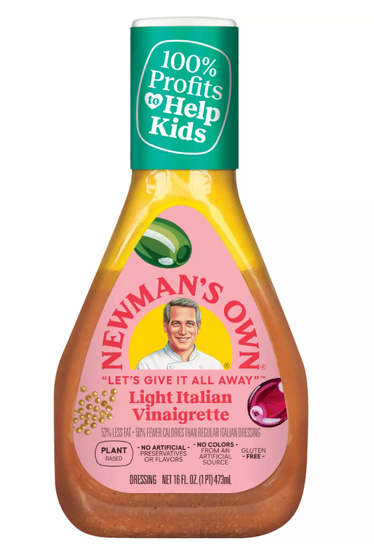 Newman's Own Light Italian Vinaigrette, 16 oz Bottles (Pack of 4)