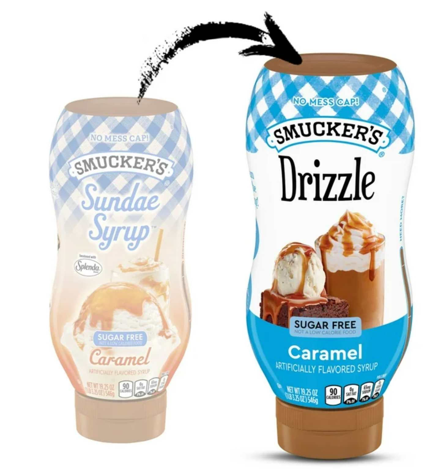 Smucker's Drizzle Syrup Sugar Free Caramel Flavored Syrup, 19.25 Ounces (Pack of 2)