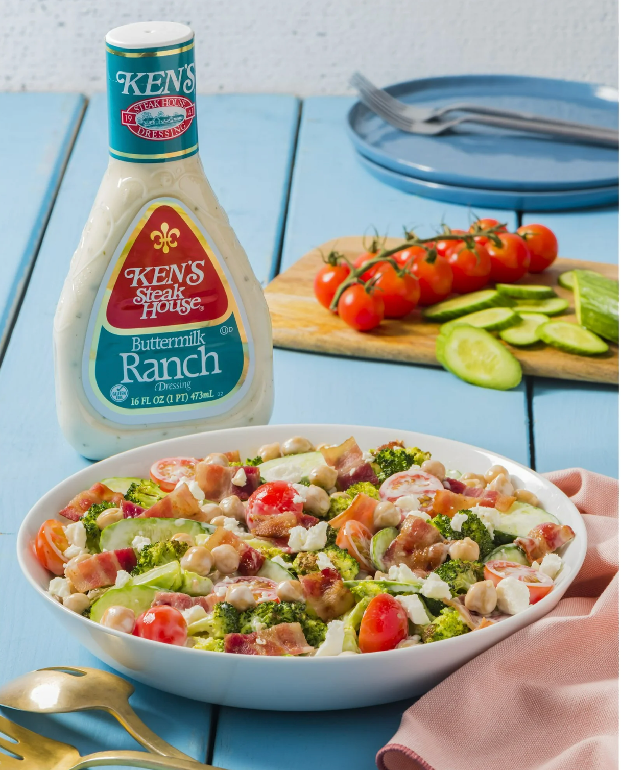 Ken's Steak House Buttermilk Ranch Salad Dressing 16 fl oz (Pack of 4)