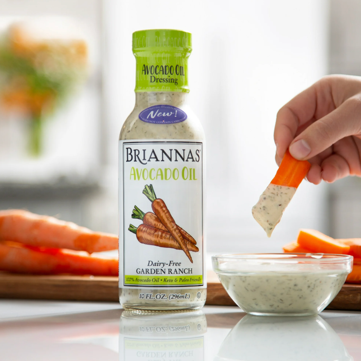 BRIANNAS Avocado Oil Dairy Free Garden Ranch Dressing, 10 FL OZ (Pack of 2)