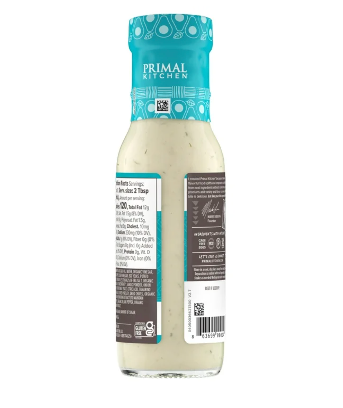 Primal Kitchen Ranch Dressing Made with Avocado Oil (Pack of 2)
