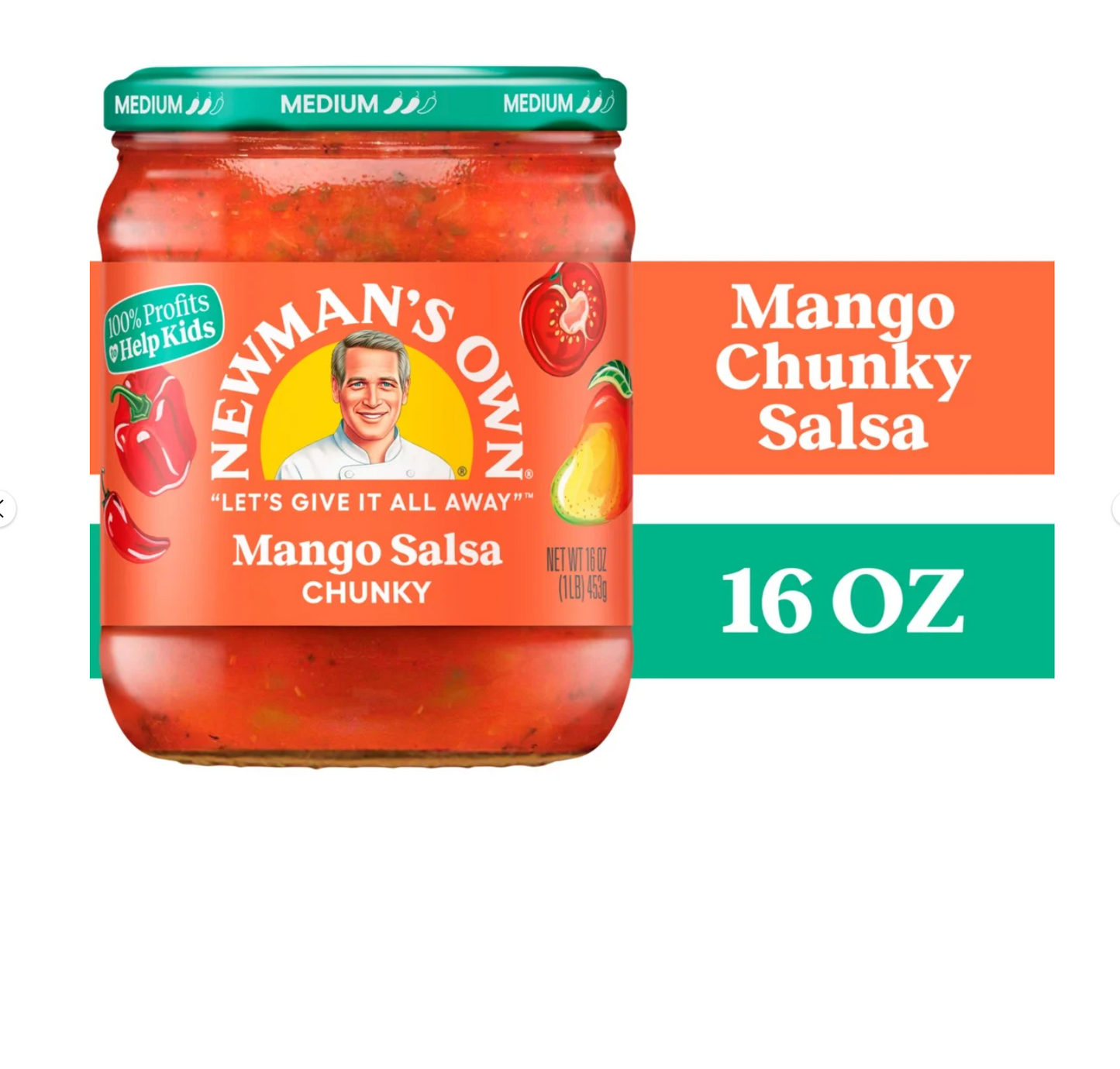 Newman's Own Mango Salsa, Medium Chunky, 16 oz (Pack of 2)