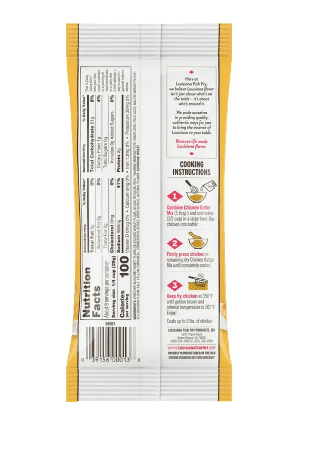 Louisiana Fish Fry Products Chicken Fry Mix, 9 oz Bag (Pack of 4)