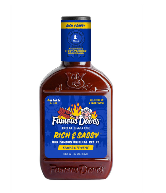 Famous Dave's BBQ Sauce Rich and Sassy Original Recipe, 20 oz (Pack of 2)