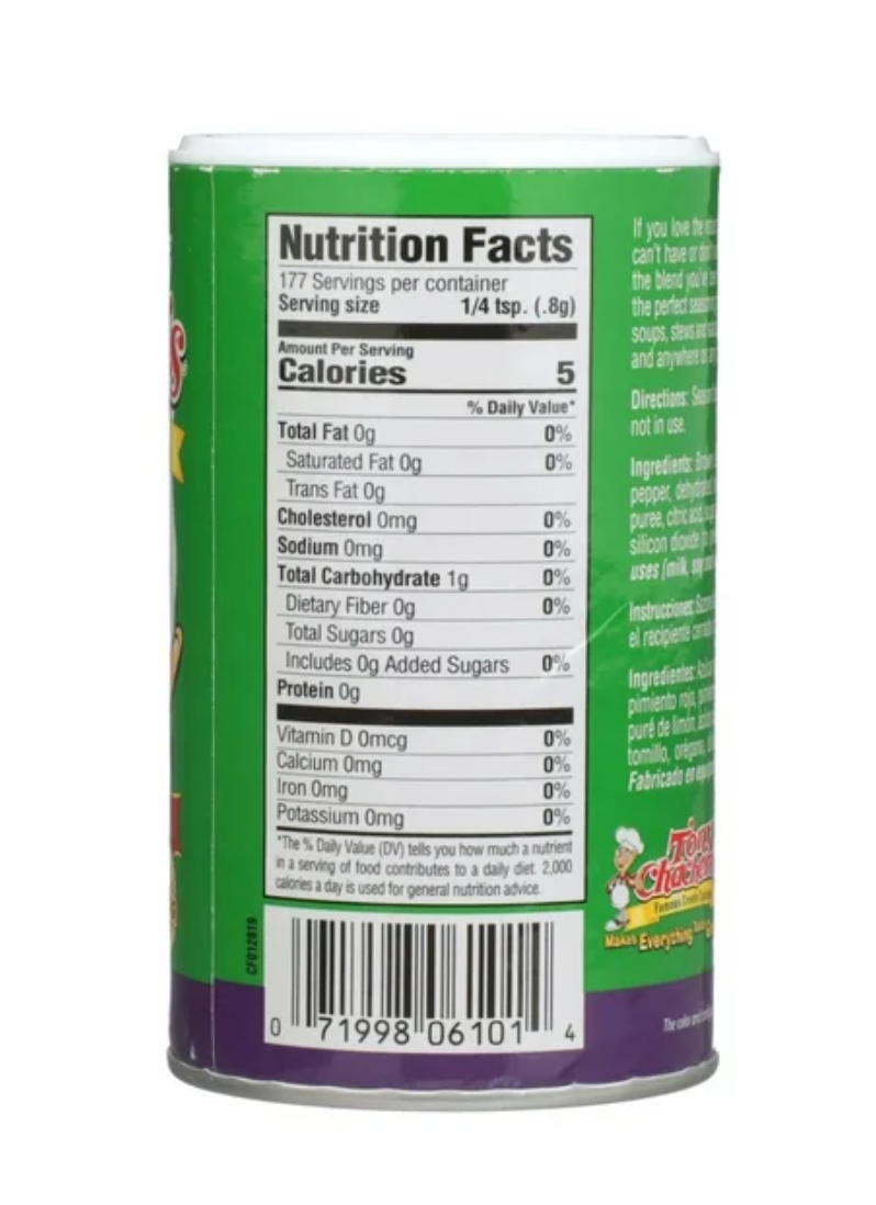 Tony Chachere's No Salt Seasoning Blend, 5 oz (Pack of 2)