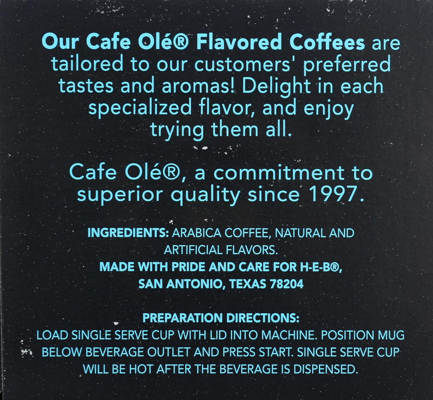 H-E-B Cafe Olé Ground Texas Pecan Coffee Single Serve Cups, 12ct
