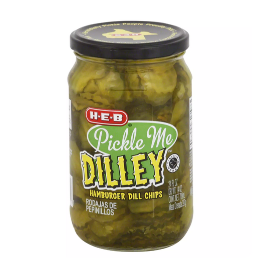 H‑E‑B Pickle Me Dilley Hamburger Dill Pickle Chips, 24 oz (Pack of 2)