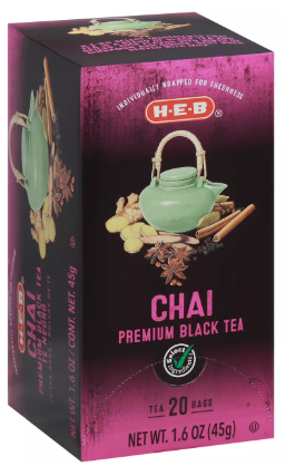 H‑E‑B Chai Black Tea Bags, 20 ct, 1.6 oz (Pack of 2)