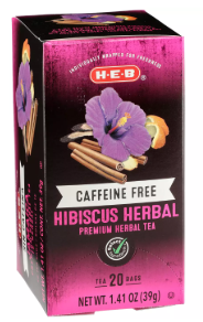 H‑E‑B Caffeine Free Hibiscus Herbal Tea Bags, 20 ct, 1.41 oz