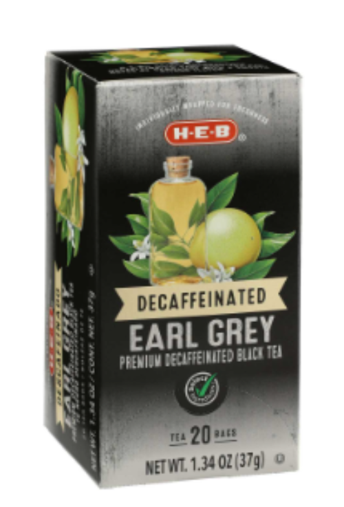 H‑E‑B Premium Decaffeinated Earl Grey Black Tea Bags, 20 ct, 1.34 oz