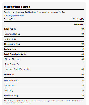 H‑E‑B Oolong Tea Bags, 20 ct, 1.41 oz