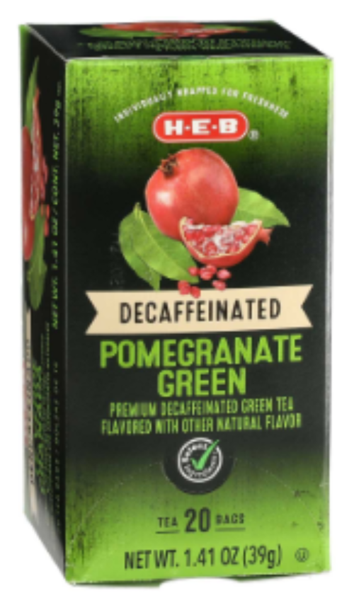H‑E‑B Decaf Pomegranate Green Tea Bags, 20 ct, 1.41 oz