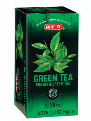H‑E‑B Premium Green Tea Bags, 20 ct, 1.41 oz (Pack of 2)