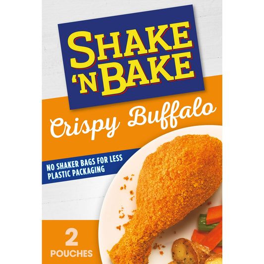 Shake 'N Bake Crispy Buffalo Seasoned Coating Mix, 4.75 oz Box, 2 ct Packets, Pack of 2