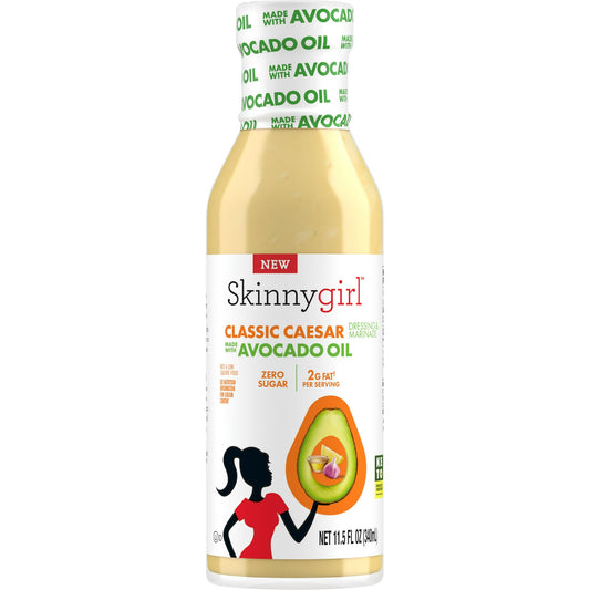 Skinnygirl Avocado Oil Classic Caesar Dressing and Marinade, Gluten Free, Avocado Oil Based, 11.5 fl oz Bottle (Pack of 2)