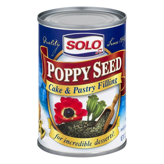 Solo Cake & Pastry Filling Poppy Seed, 12.5 oz, Pack of 2