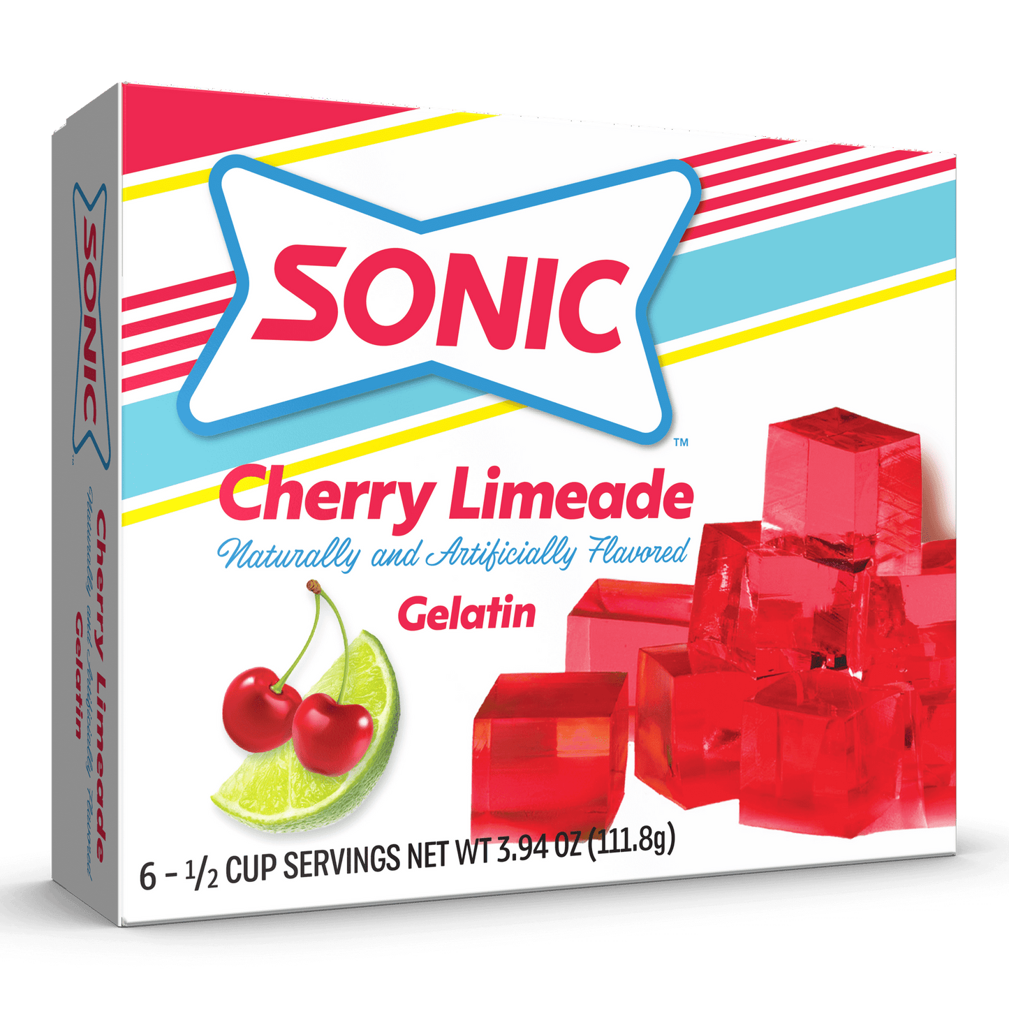 Sonic Cherry Limeade Gelatin Mix, 6 Servings, 3.94 oz Cardboard Box (Pack of 5)