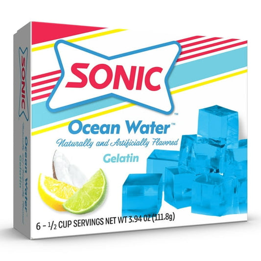 Sonic Ocean Water Gelatin Mix, 6 Servings, 3.94 oz Cardboard Box (Pack of 3)