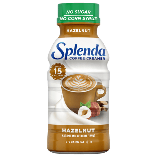 Splenda Sugar Free, Low Calorie Hazelnut Coffee Creamer, 8 fl Ounce Bottle, Pack of 2
