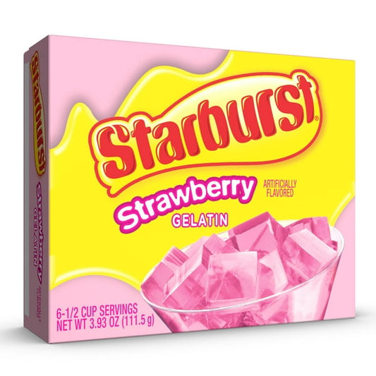 Starburst All Pink Strawberry Gelatin Dessert Mix, Fat-free, 6 Servings, 3.93 oz Cardboard Box (Pack of 3)